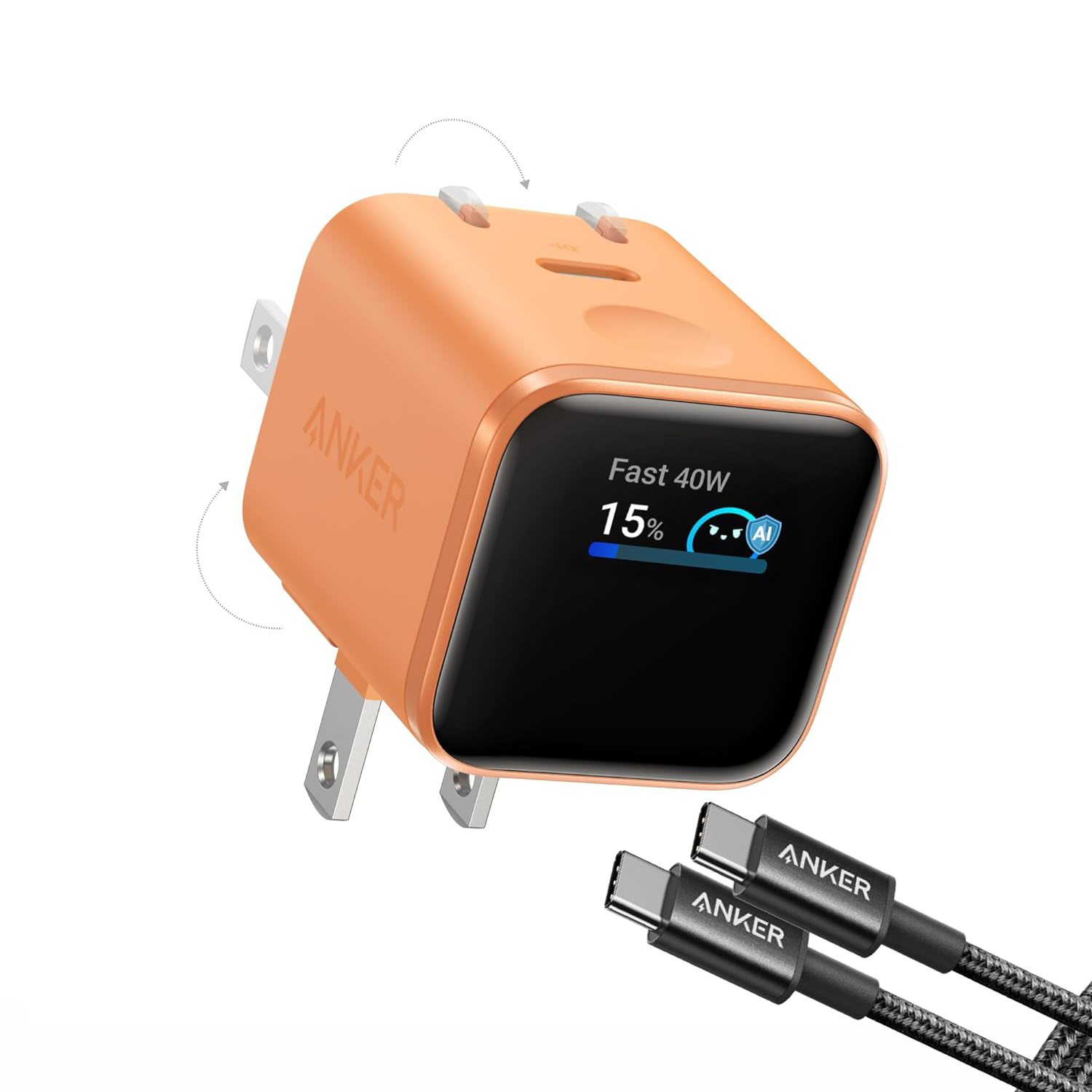 0 COMBO: Cargador Anker 45w Pantalla Inteligente Nano GaN + Cable Anker trensado 60w CtoC de 1.8 metros - Image 3