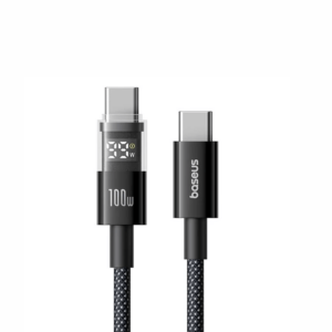 Cable Baseus 100W Tipo-C a Tipo-C con Pantalla LED 2 Metros