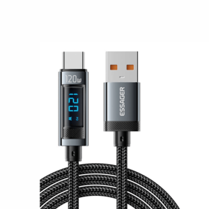 Cable Essager 120W USB-A a Tipo-C con Pantalla Digital - 2 Metros